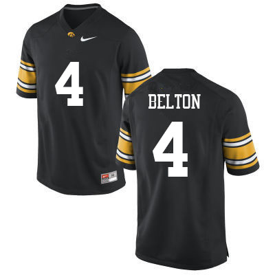 Men #4 Dane Belton Iowa Hawkeyes College Football Jerseys Sale-Black